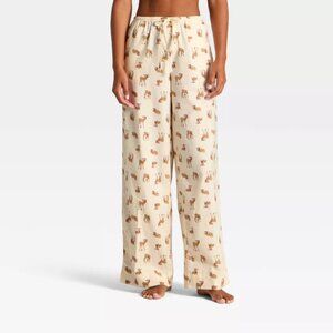 NWT Women's Flannel Wide Leg Pajama Pants - Wild Fable